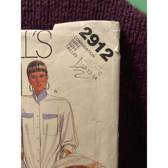 McCalls Sewing pattern 2912 button down top sz 10 12 14 - Picture 2 of 5